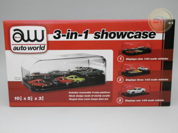 Display Case 3 in 1 Interchangeable Inserts 1:24 Auto World